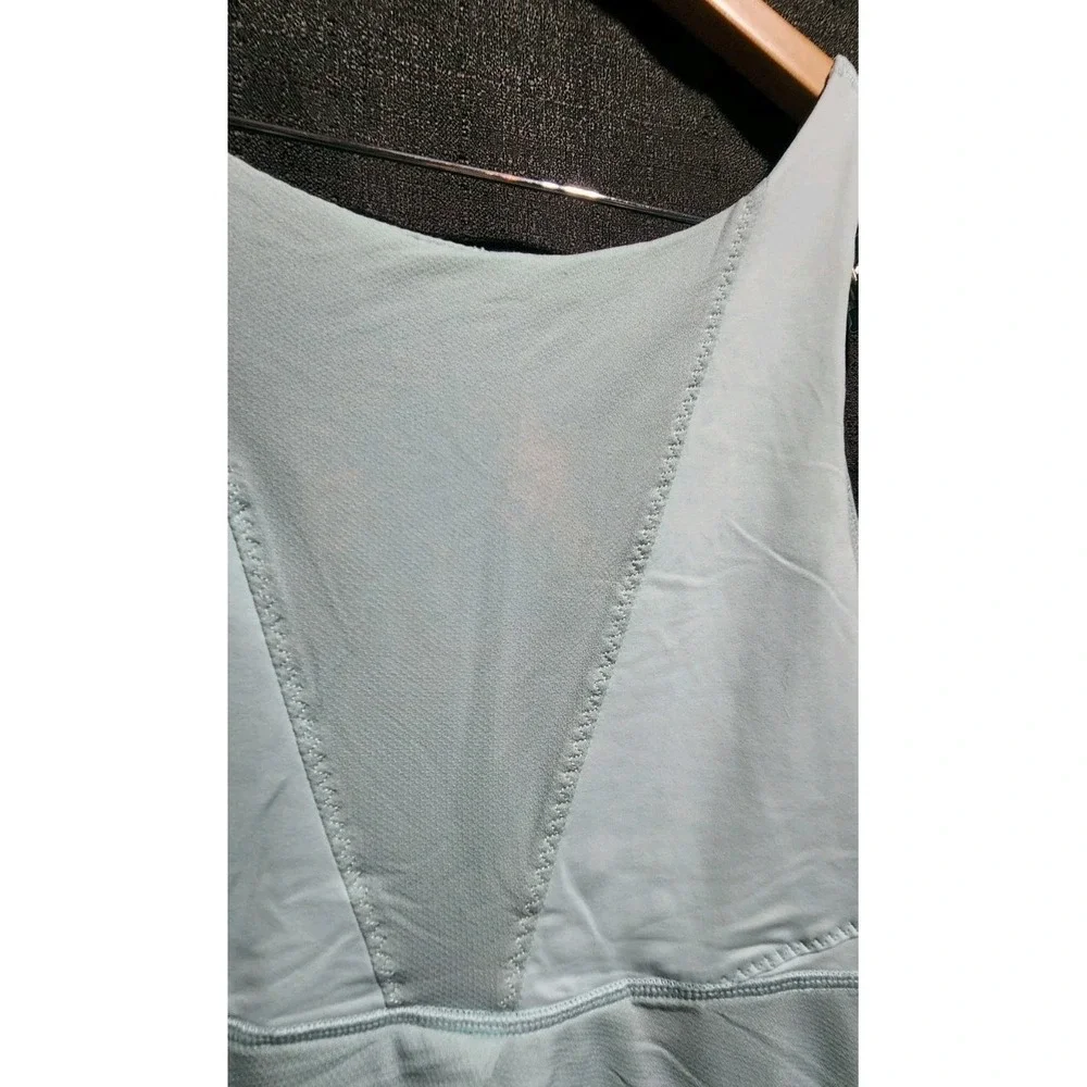Lululemon Run Ta Ta Topper Tank Blue Aquamarine Drawstring Hem Cinch Waist Sz 12